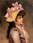 Raimundo Madrazo Portrait Of A Lady In Pink Ribbons Sweden oil painting artist